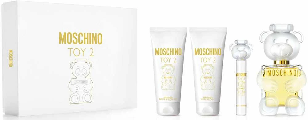Moschino Toy 2 rinkinys moterims (EDP, 100 ml + kūno losjonas, 100 ml + dušo gelis, 100 ml + EDP, 10 ml ) aprašymas - Prekės nuotrauka