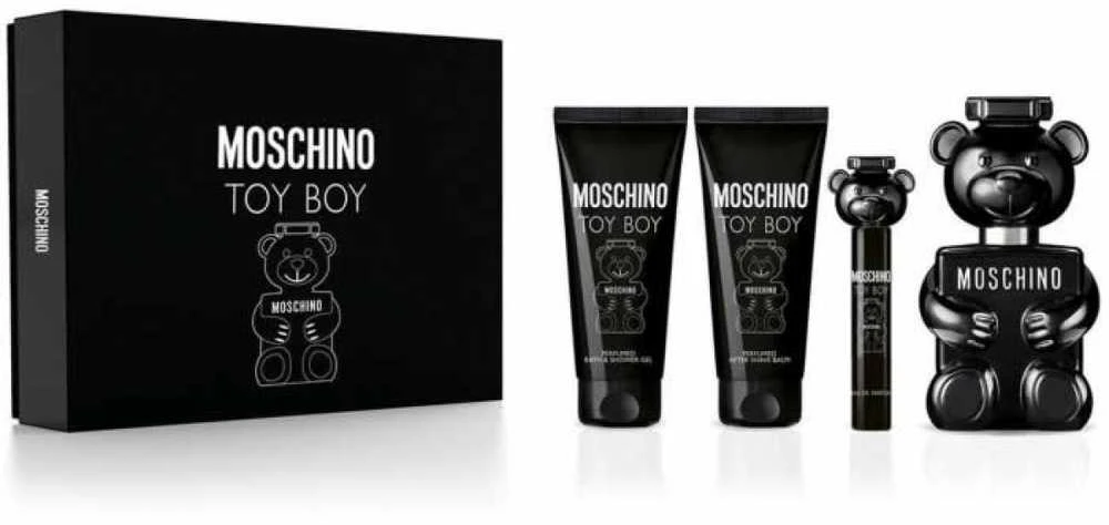 Kvepalų rinkinys vyrams Moschino Toy Boy (EDP, 100 ml + dušo želė, 100 ml + kūno losjonas, 100 ml + EDP, 10 ml)