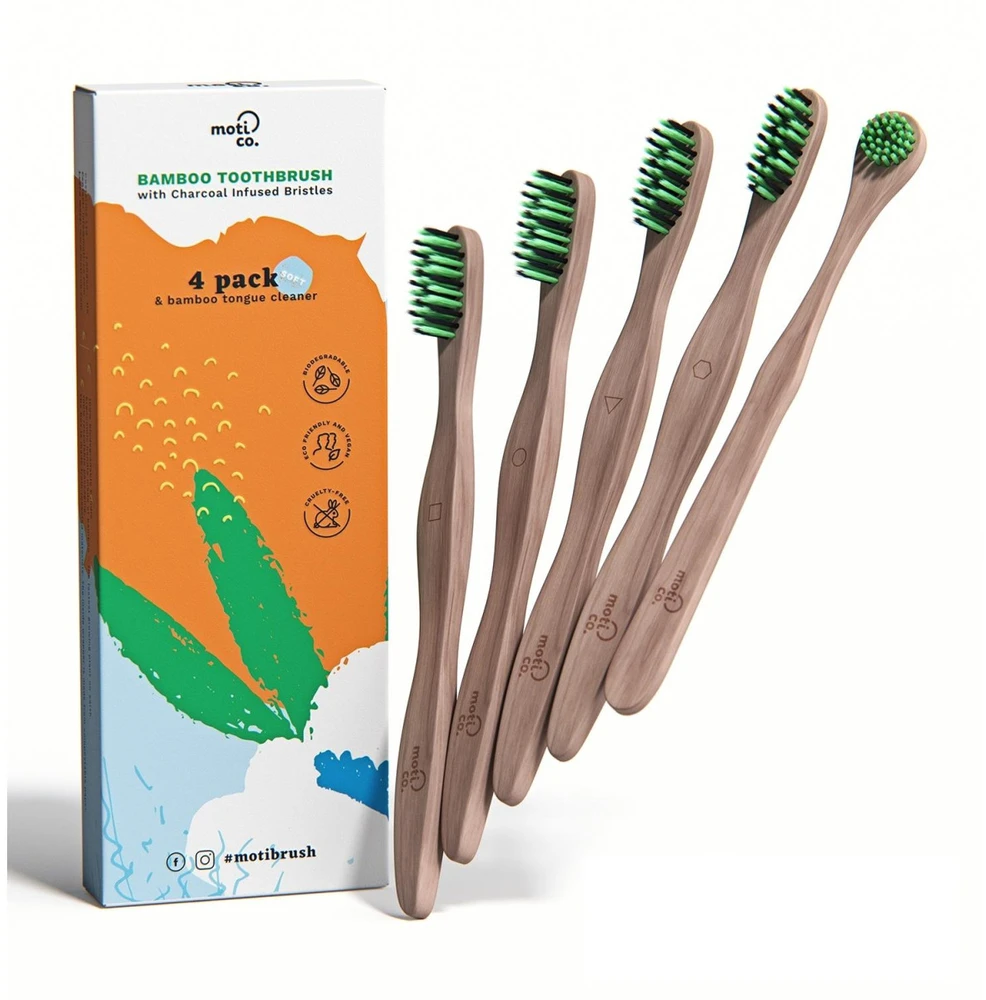 moti-co Bamboo Toothbrush Kit Bambukinis burnos priežiūros rinkinys, 1vnt