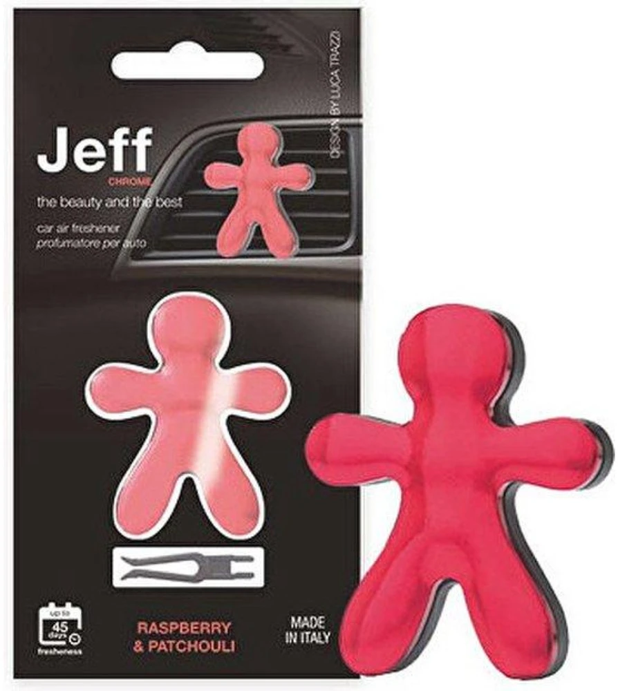 Mr&Mrs Fragrance Mr&Mrs Automobilinis oro gaiviklis JEFF Raspberry&Patchouli, chromo raudona