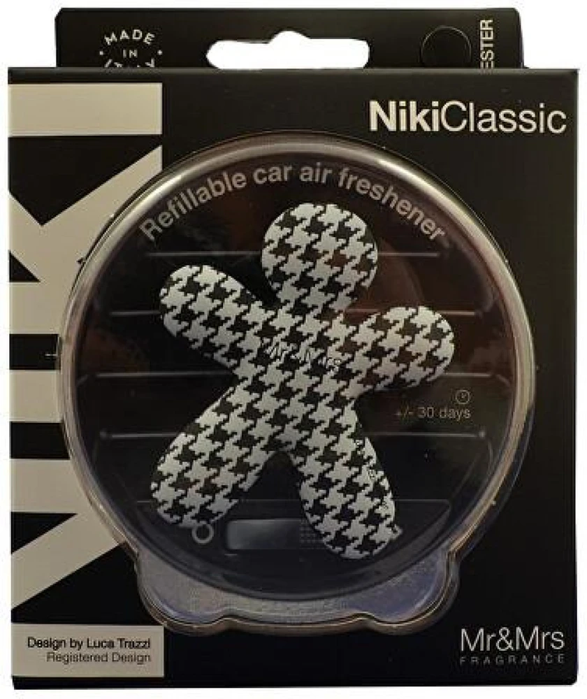 Mr&Mrs Fragrance Mr&Mrs Niki Automobilinis oro gaiviklis JNIKIBX004V00 Kvapas automobiliui, Juodas Orchid, Pied de poule