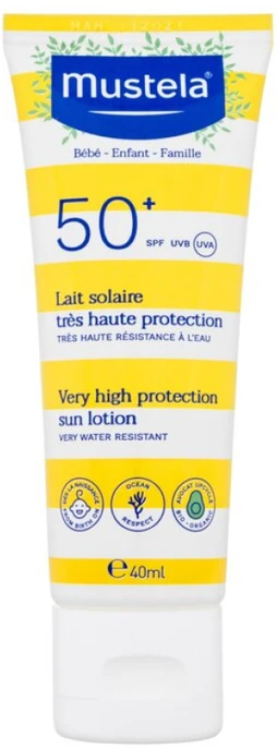 Mustela Baby Spf50+ Very High Protection Sun Lotion itin aukštos apsaugos nuo saulės losjonas kūdikiams 40ml