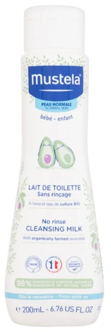 Mustela Bébé No Rinse Valomasis Pienelis Losjonas kūnui, 200 ml