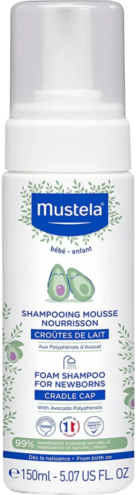 Mustela Bébé Foam Šampūnas For Newborns kūdikių putojantis šampūnas, 150 ml