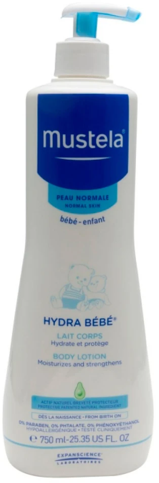 Mustela Hydra Bebe Losjonas kūnui, 750 ml
