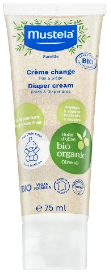Mustela Organic Diaper Kreminis, 75 ml