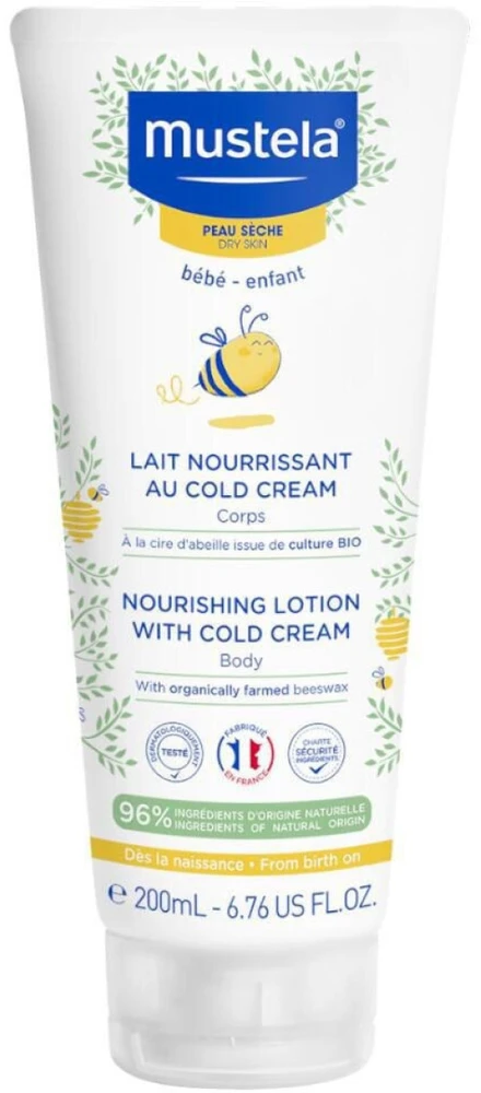 Mustela Baby maitininantis Lotion with Cold Kreminis maitinantis losjonas vaikams su kremu ir bičių vašku, 200 ml
