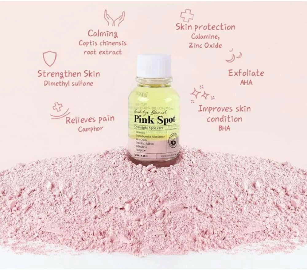 Naktinis serumas probleminei veido odai Mizon Goodbye Blemish Rožinė Spot Overnight, 19 ml