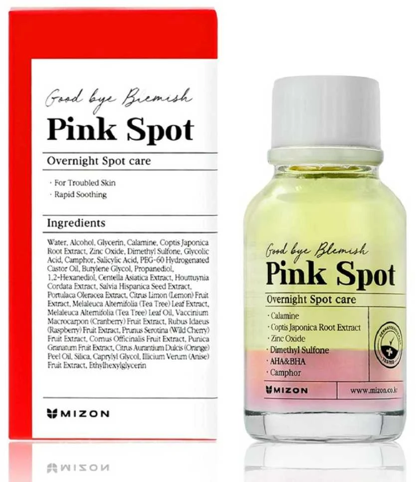 Naktinis serumas probleminei veido odai Mizon Goodbye Blemish Rožinė Spot Overnight, 19 ml