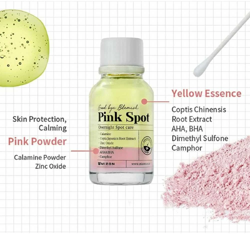 Naktinis serumas probleminei veido odai Mizon Goodbye Blemish Rožinė Spot Overnight, 19 ml