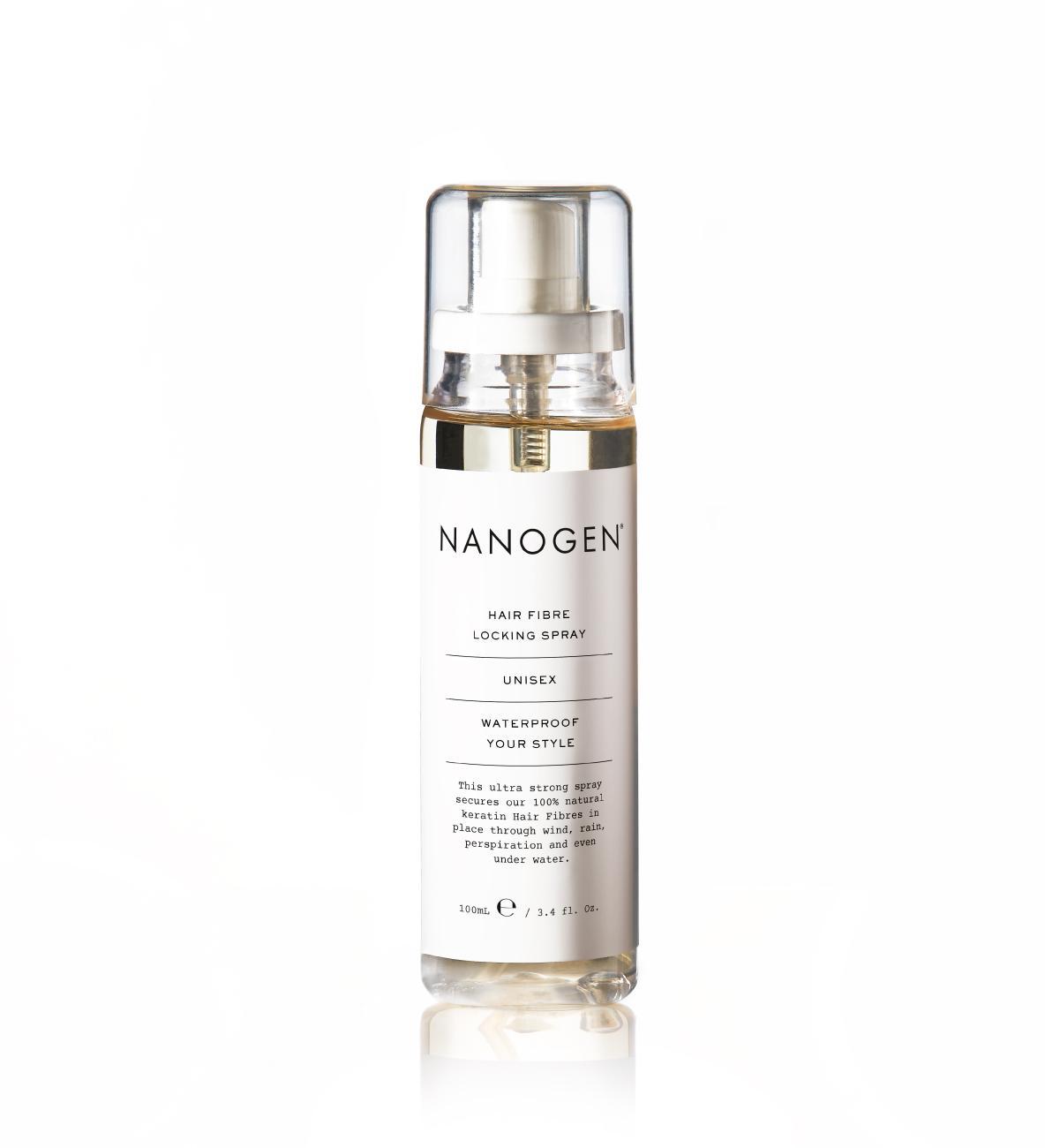 Nanogen Hair Fibre Locking Purškiklis Plaukų efektą sukuriančios pudros-skaidulų fiksatorius, 100 ml