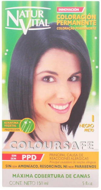 Naturaleza Y Vida Coloursafe Permanent Juodas Color 1 150ml Plaukų dažai
