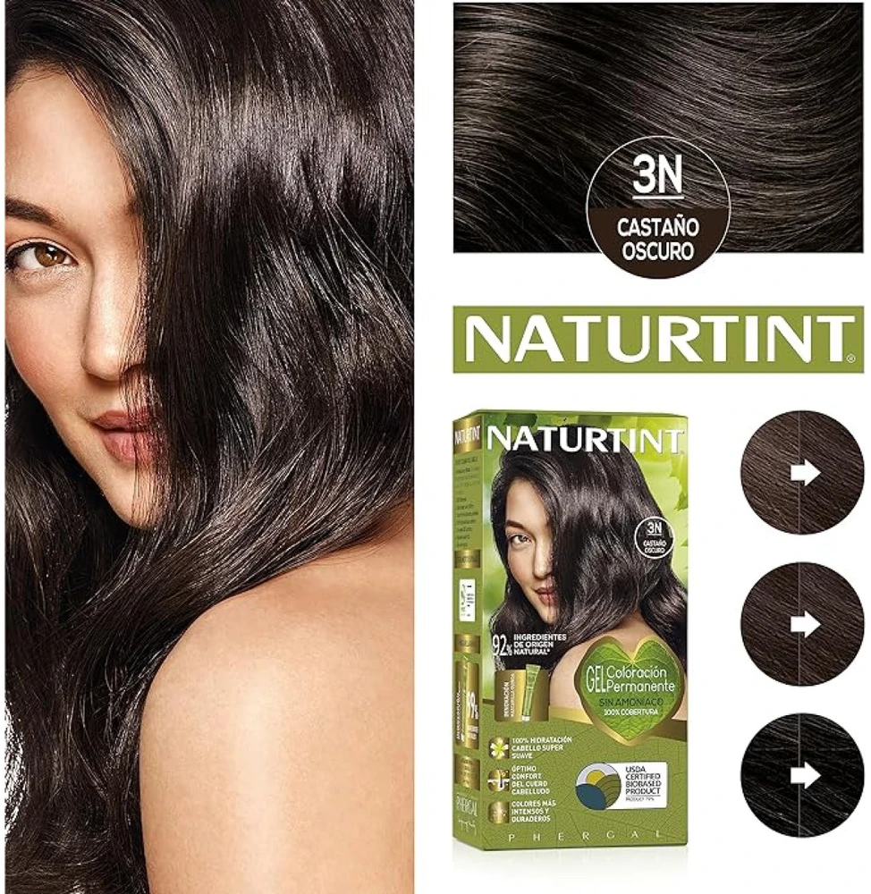 Naturtint 3N Ammonia Free Hair Colour plaukų dažai be amoniako, spalva: 3N Dark chestnut ruda