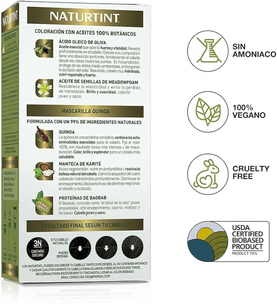 Naturtint 3N Ammonia Free Hair Colour plaukų dažai be amoniako, spalva: 3N Dark chestnut ruda
