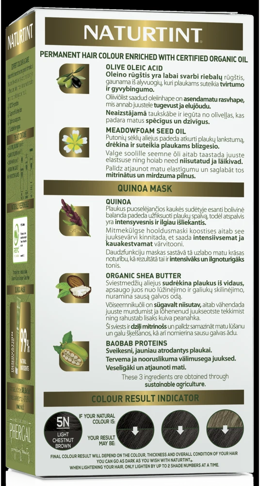 Naturtint 5N Plaukų dažai be amoniako, 150ml