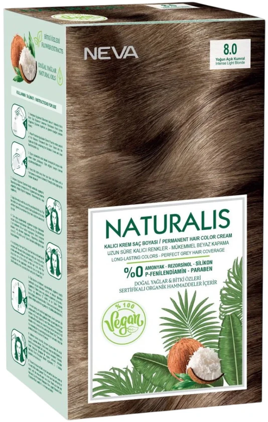Neva Naturalis Permanent Hair Dye 7.0 Intense Skirtas šviesiems plaukams, 150 ml