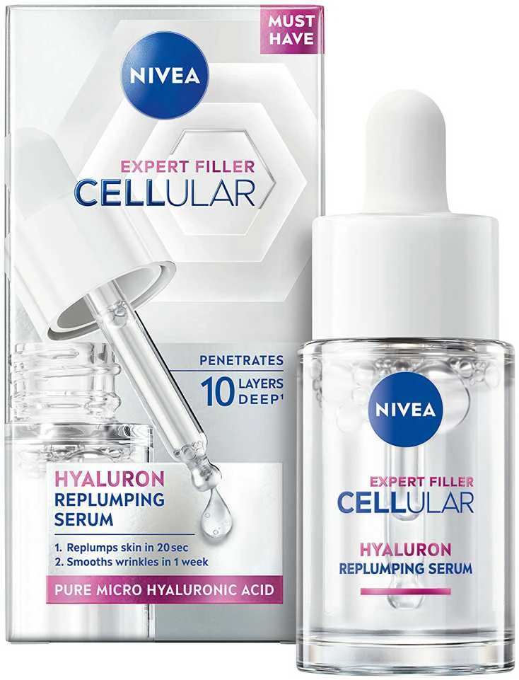 Nivea Cellular Expert Filler Hyaluron drėkinamasis serumas nuo raukšlių, 15 ml