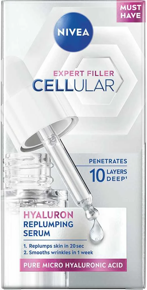 Nivea Cellular Expert Filler Hyaluron drėkinamasis serumas nuo raukšlių, 15 ml