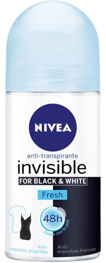 "Nivea For Juodas And Baltas Roll On Fresh" Rutulinis dezodorantas 50ml