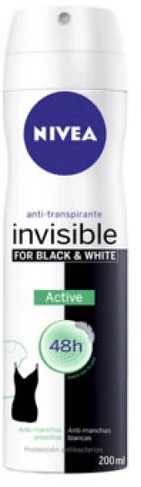 "Nivea Juodas - Baltas Active" dezodorantas purškiklis 200ml