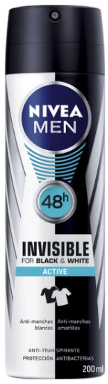 Nivea Men Invisible For Juodas And Baltas Active dezodorantas purškiamas 200ml