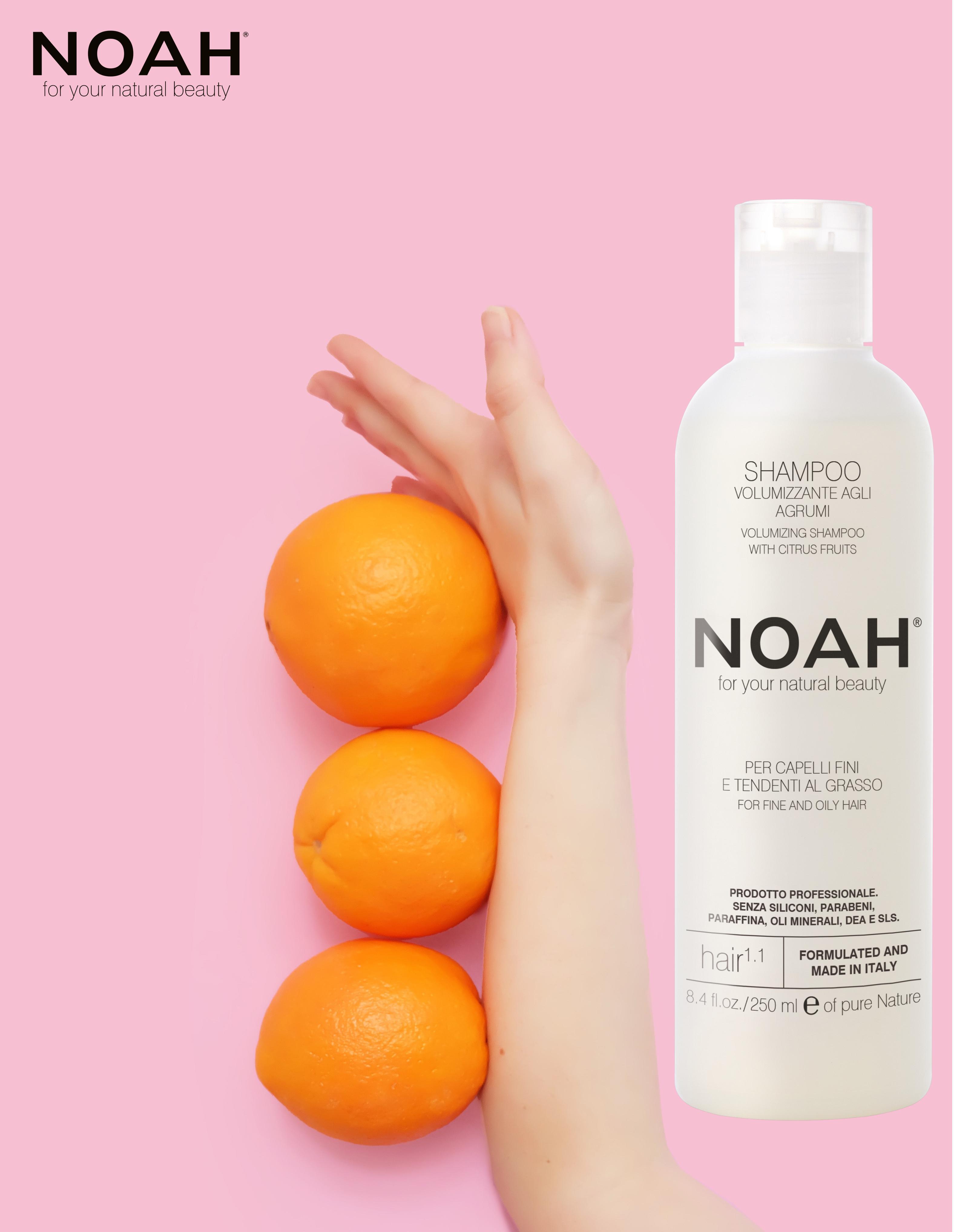 Noah 1.1. Thickening Šampūnas With Citrus Fruits Šampūnas besiriebaluojantiems plaukams, 250 ml