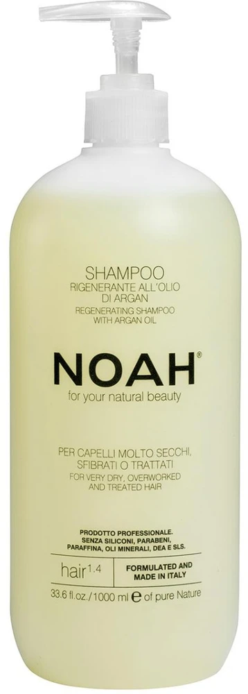 Noah 1.4. Regenerating Šampūnas With Argan Oil Šampūnas sausiems ir chemiškai pažeistiems plaukams, 1000 ml