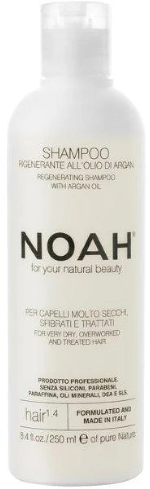 Noah 1.4. Regenerating Šampūnas With Argan Oil Šampūnas sausiems ir chemiškai pažeistiems plaukams, 250 ml