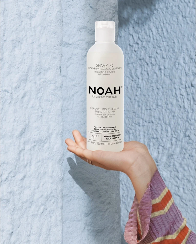 Noah 1.4. Regenerating Šampūnas With Argan Oil Šampūnas sausiems ir chemiškai pažeistiems plaukams, 250 ml