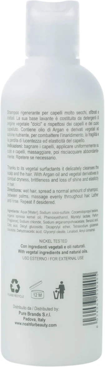 Noah 1.4. Regenerating Šampūnas With Argan Oil Šampūnas sausiems ir chemiškai pažeistiems plaukams, 250 ml