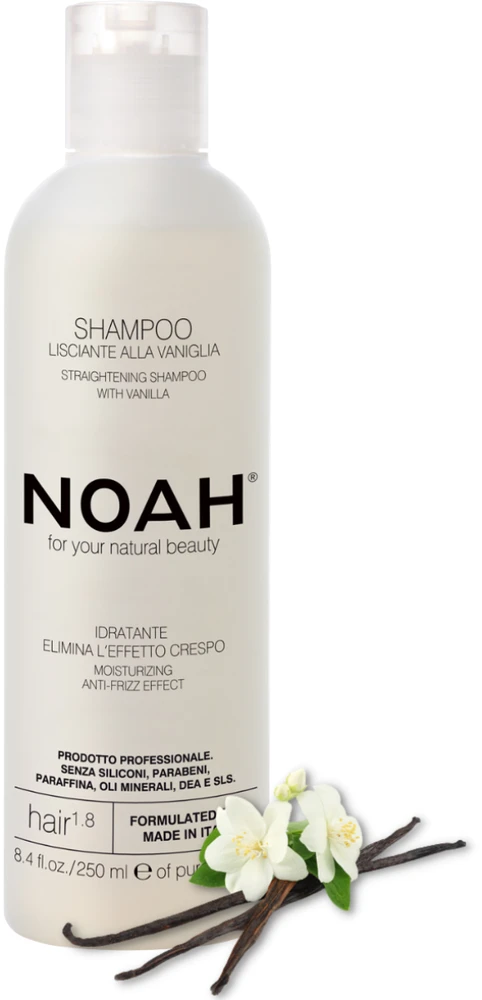 Noah 1.8. Straightening Šampūnas With Vanilla Tiesinamasis šampūnas su vanile, 250 ml