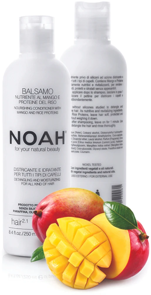 Noah 2.1. maitininantis Conditioner With Mango And Rice Proteins Maitinamasis balzamas lengvinantis plaukų iššukavimą, 250 ml