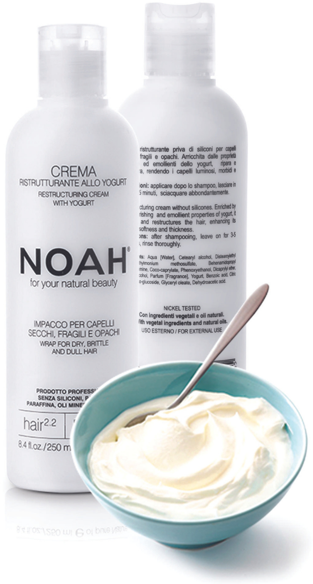 Noah 2.2. Restructuring Kreminis With Yogurt Atstatomoji kaukė sausiems ir pažeistiems plaukams, 250 ml