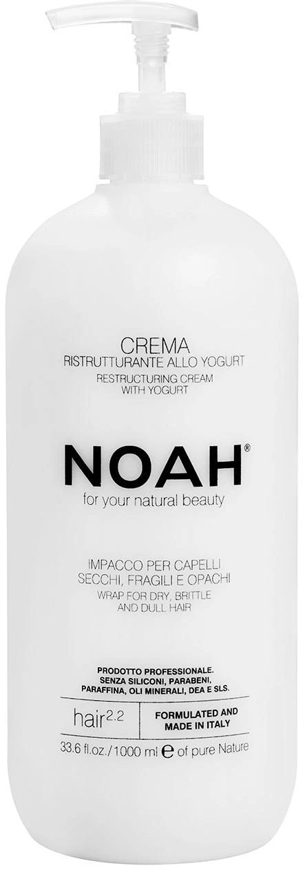 Noah 2.2. Restructuring Kreminis With Yogurt Atstatomoji kaukė sausiems ir pažeistiems plaukams, 1000 ml