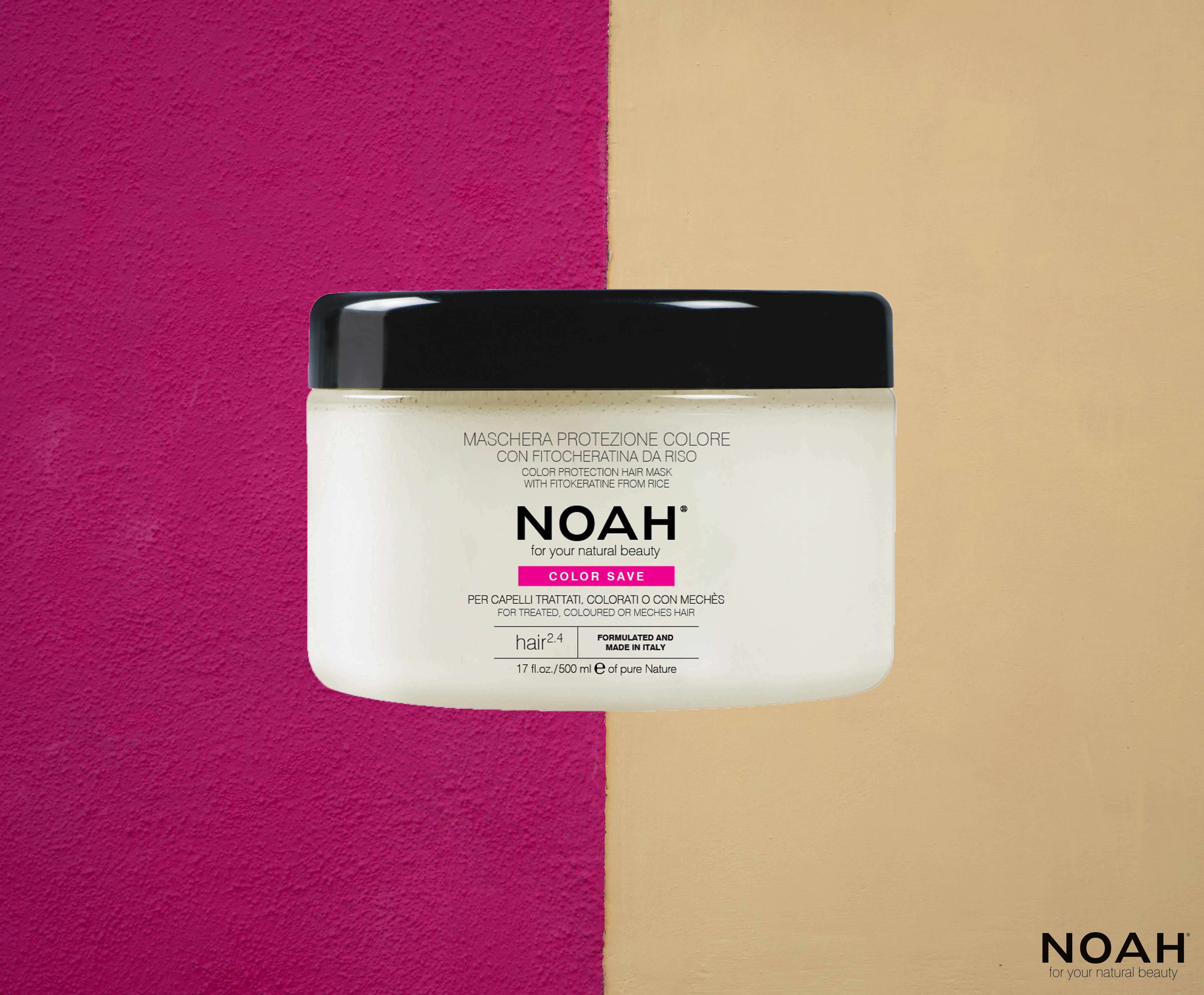 Noah 2.4. Hair Mask With Rice Phytokeratine Spalvą tausojanti kaukė dažytiems plaukams, 200 ml
