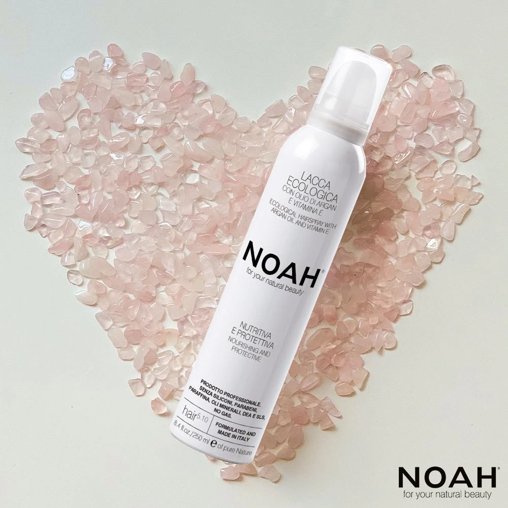 Noah 5.10. Ecological Hairspray With Vitamin E Maitinantis plaukų lakas su argano aliejumi ir vitaminu E, 250 ml