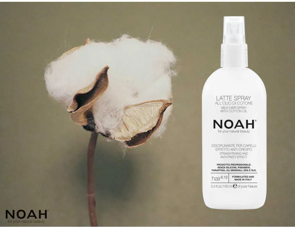 Noah 5.12. Milk Plaukų lakas With Cotton Oil Plaukų pienelis, apsaugantis nuo vėlimosi, 150 ml