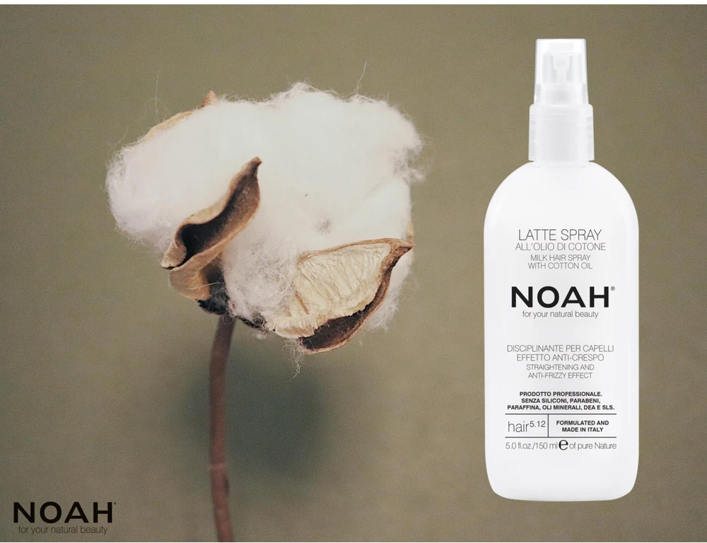 Noah 5.12. Milk Plaukų lakas With Cotton Oil Plaukų pienelis, apsaugantis nuo vėlimosi, 150 ml