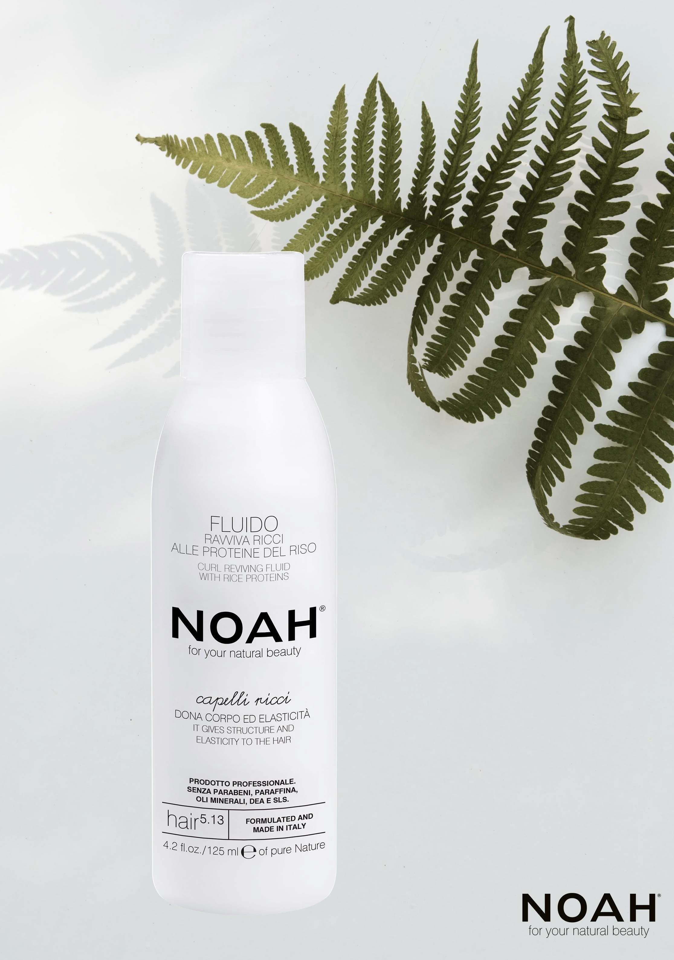NOAH 5.13. Curl Reviving Fluid garbanų fluidas su ryžių proteinu, 125 ml