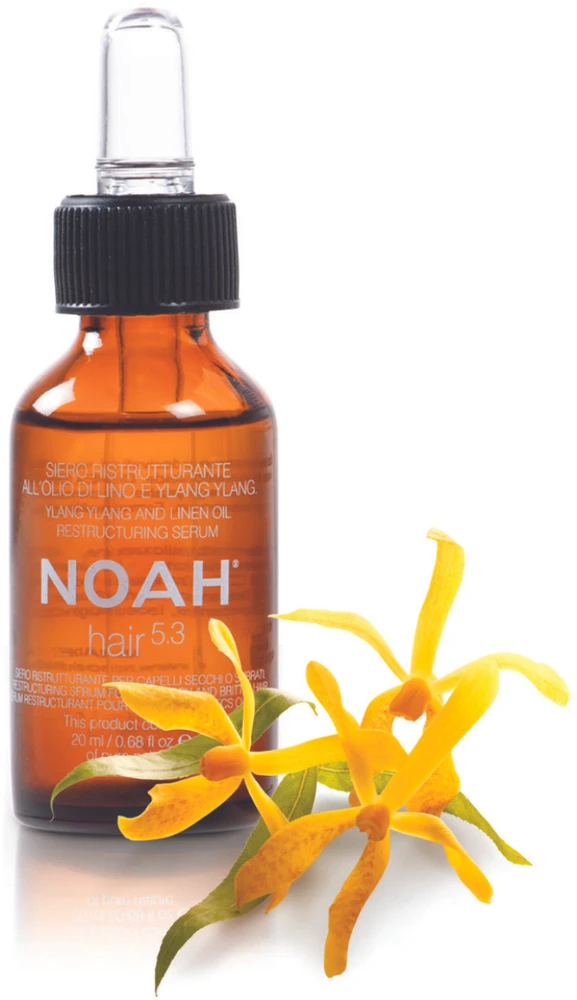 Noah 5.3. Ylang Ylang Restructuring Serum Serumas sausiems ir pažeistiems plaukams, apsaugantis nuo galiukų šakojimosi, 20 ml