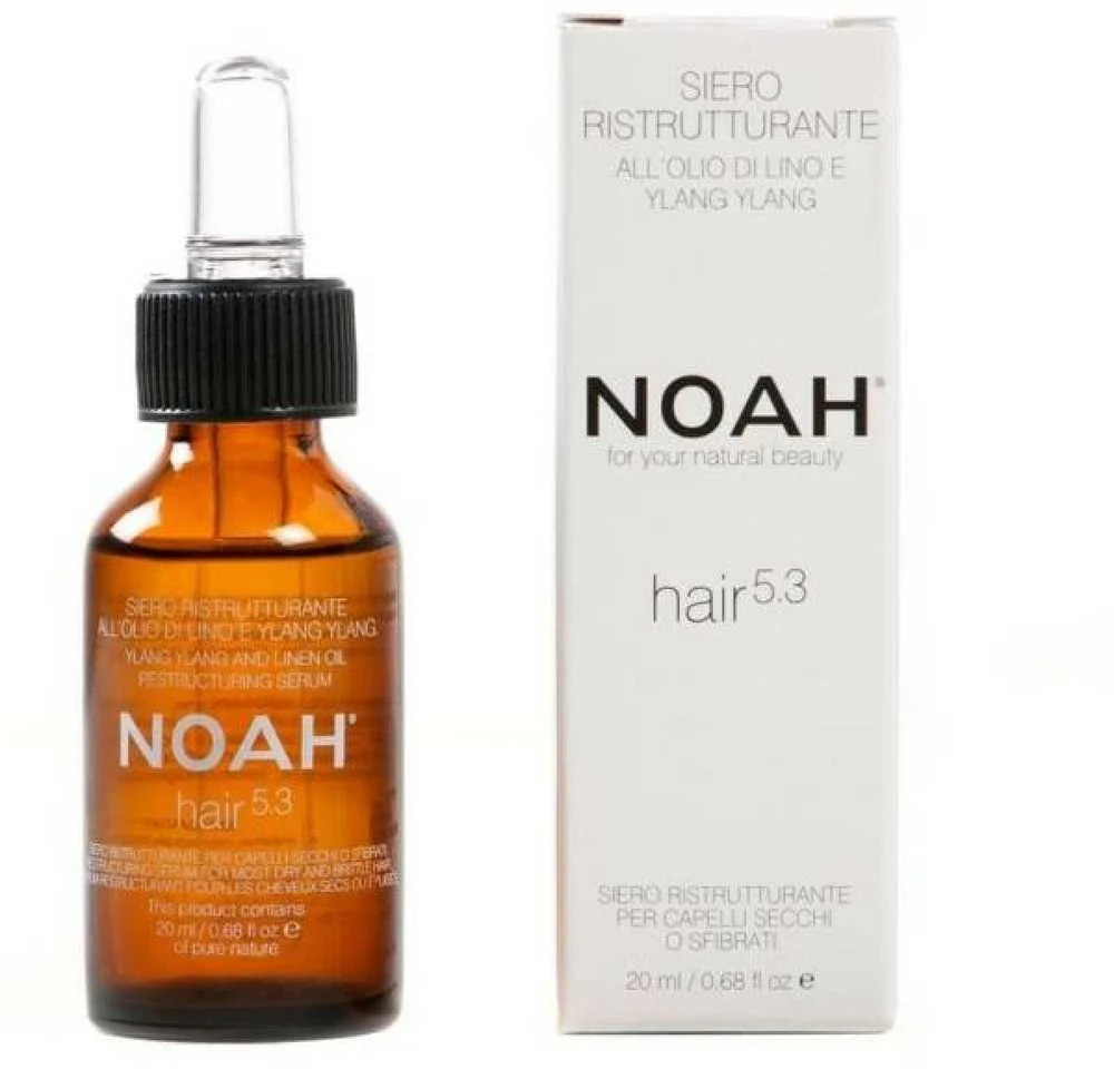 Noah 5.3. Ylang Ylang Restructuring Serum Serumas sausiems ir pažeistiems plaukams, apsaugantis nuo galiukų šakojimosi, 20 ml