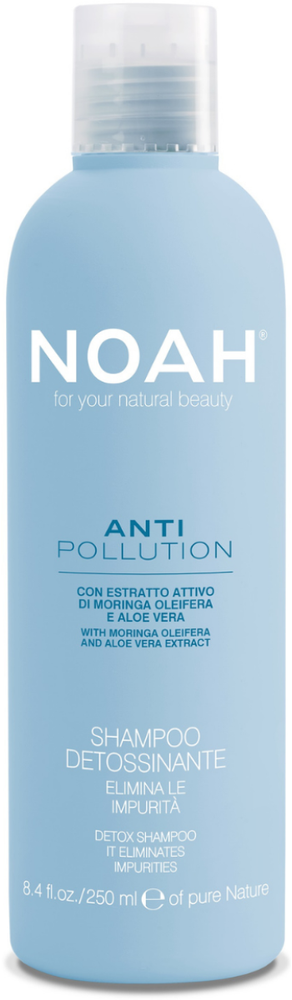 Noah Anti Pollution Detox Šampūnas Valomasis-drėkinamasis šampūnas su alijošiaus ir aliejinės moringos ekstraktais, 250 ml
