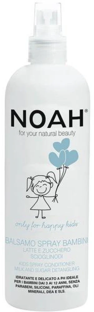 Noah Kids Purškiklis Conditioner Vaikiškas balzamas plaukams su pienu ir cukrumi, 250 ml