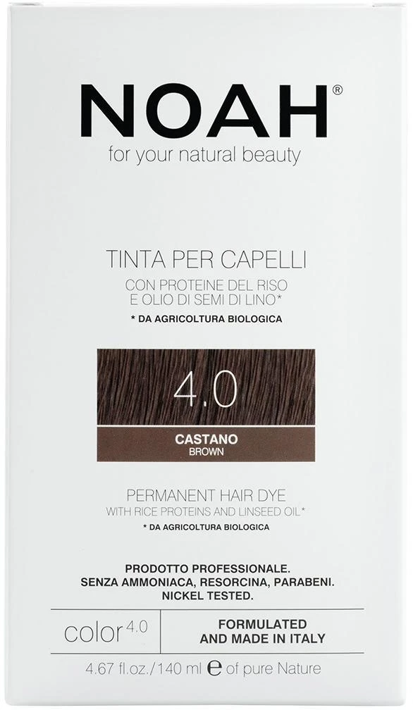 Noah Permanent Hair Dye 4.0 Brown Ilgalaikiai plaukų dažai, 140 ml