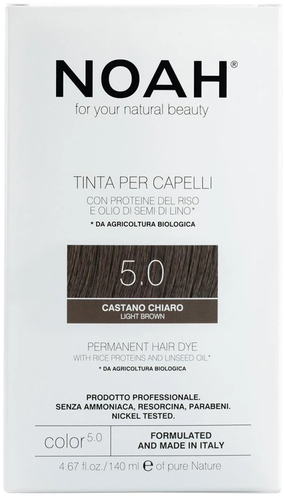 Noah Permanent Hair Dye 5.0 šviesiai rudas Ilgalaikiai plaukų dažai, 140 ml