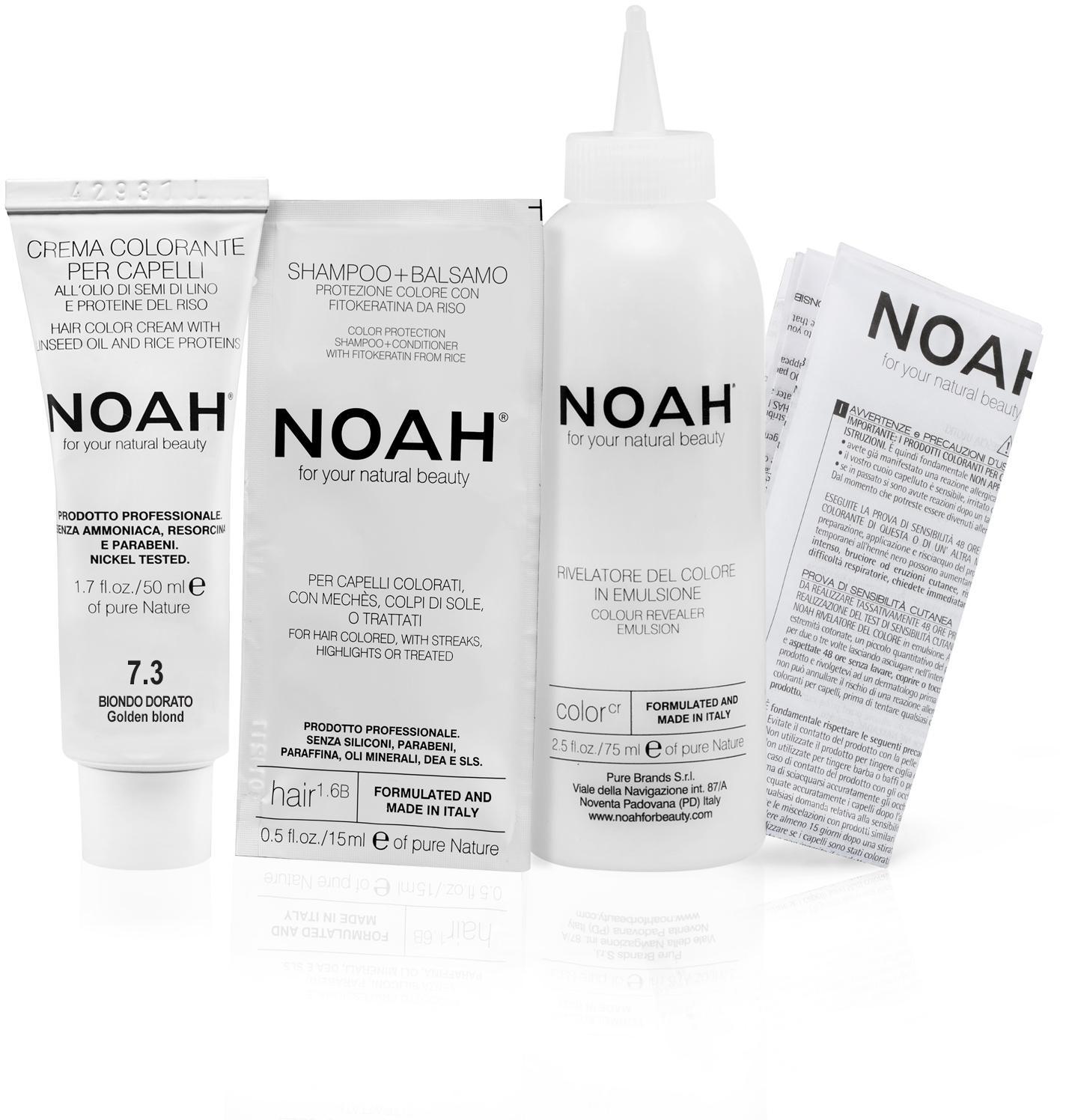 Noah Permanent Hair Dye 7.3 Golden Blond Ilgalaikiai plaukų dažai, 140 ml