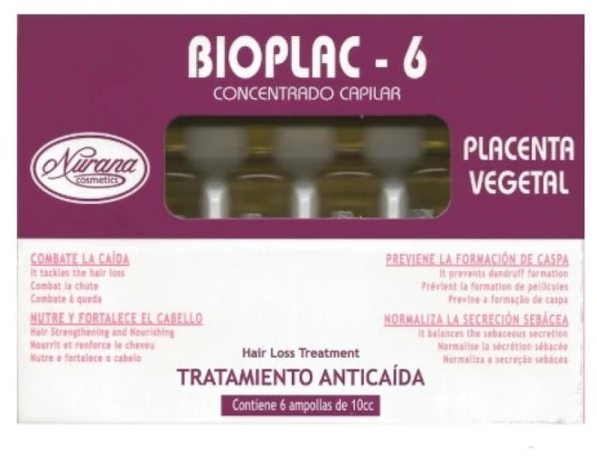 "Nurana Bioplac-6" plaukų slinkimą stabdanti priemonė ampulės 6x10ml