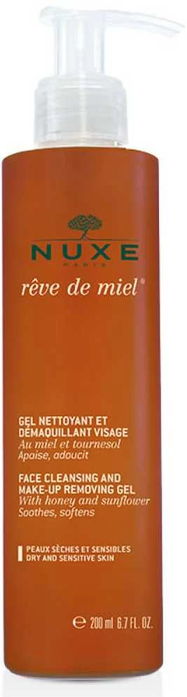 Nuxe Makiažą valanti veido želė „Rêve de Miel® Face cleansing and make-up removing gel“, 200 ml