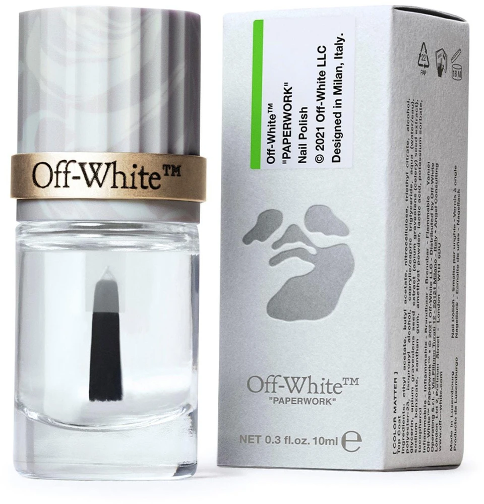 Off White Off Baltas Off-Baltas Color Matter viršutinis nagų lakas, 10 ml