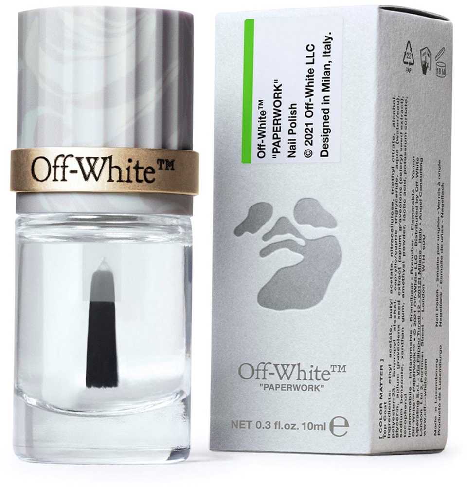 Off White Off Baltas Off-Baltas Color Matter viršutinis nagų lakas, 10 ml